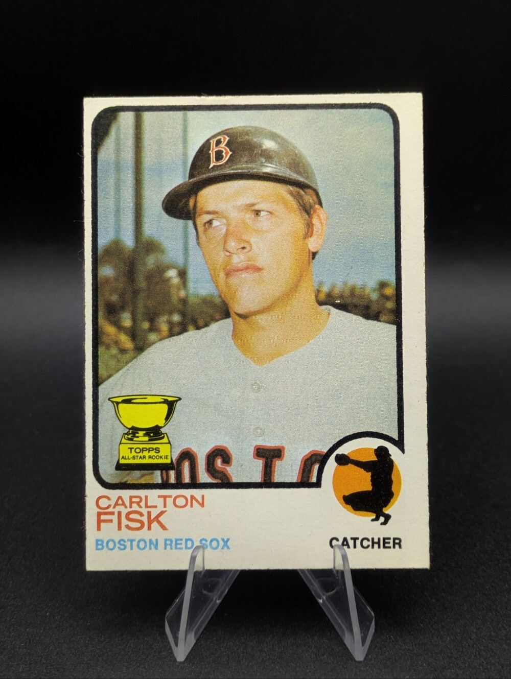 1973 Topps #193 Carlton Fisk HOF Rookie Gold Cup Boston Red Sox Vintage Card